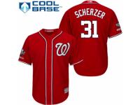 Youth Washington Nationals #31 Max Scherzer Red Alternate 1 Cool Base 2019 World Series Champions Baseball Jersey