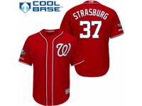 Youth Washington Nationals #37 Stephen Strasburg Red Alternate 1 Cool Base 2019 World Series Champions Baseball Jersey