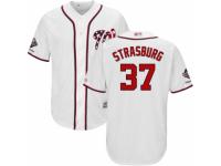 Youth Washington Nationals #37 Stephen Strasburg White Home Cool Base 2019 World Series Champions Baseball Jersey