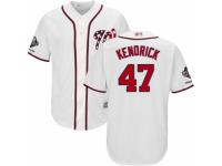 Youth Washington Nationals #47 Howie Kendrick White Home Cool Base 2019 World Series Champions Baseball Jersey