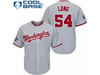 Youth Washington Nationals #54 Kevin Long Grey Road Cool Base 2019 World Series Champions Baseball Jersey