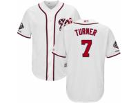 Youth Washington Nationals #7 Trea Turner White Home Cool Base 2019 World Series Champions Baseball Jersey