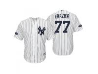 Youth Yankees 2018 Postseason Home White Clint Frazier Cool Base Jersey