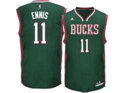 Men's Milwaukee Bucks adidas Tyler Ennis Green Road Replica Jersey
