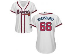 White Matthew Marksberry Women #66 Majestic MLB Atlanta Braves 2016 New Cool Base Jersey