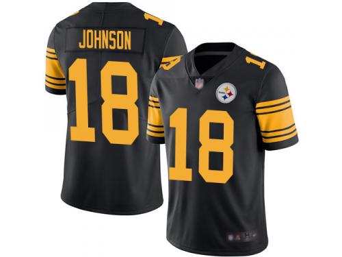 #18 Limited Diontae Johnson Black Football Men's Jersey Pittsburgh Steelers Rush Vapor Untouchable