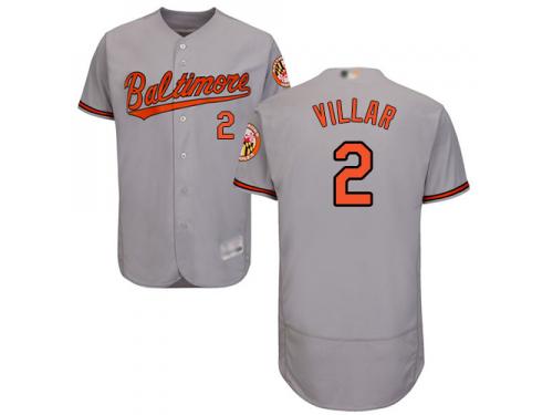 #2 Jonathan Villar Grey Baseball Road Men's Jersey Baltimore Orioles Flex Base