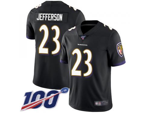 #23 Limited Tony Jefferson Black Football Alternate Men's Jersey Baltimore Ravens Vapor Untouchable 100th Season