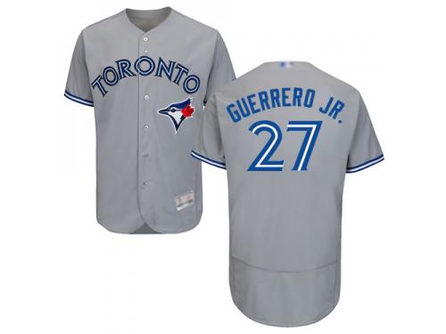 #27 Vladimir Guerrero Jr. Grey Baseball Road Men's Jersey Toronto Blue Jays Flex Base