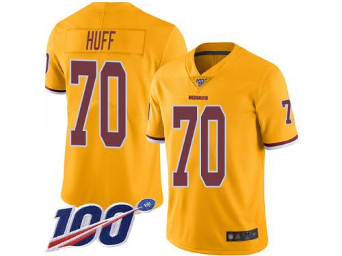 #70 Limited Sam Huff Gold Football Men's Jersey Washington Redskins Rush Vapor Untouchable 100th Season