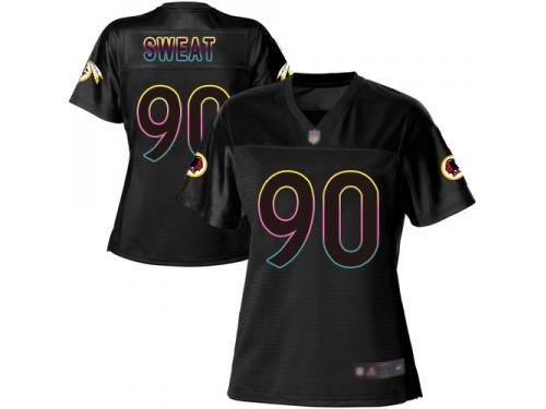 #90 Game Montez Sweat Black Football Women's Jersey Washington Redskins Fashion