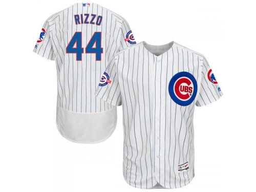 Anthony Rizzo Chicago Cubs Majestic Flexbase Authentic Collection Jersey with 100 Years at Wrigley Field Commemorative Patch - White Royal