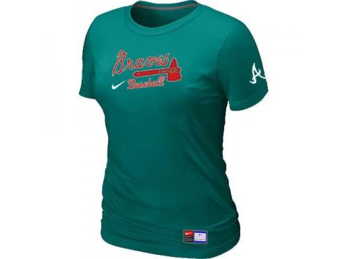 Atlanta Braves Nike Women Short Sleeve Practice T-Shirt Green