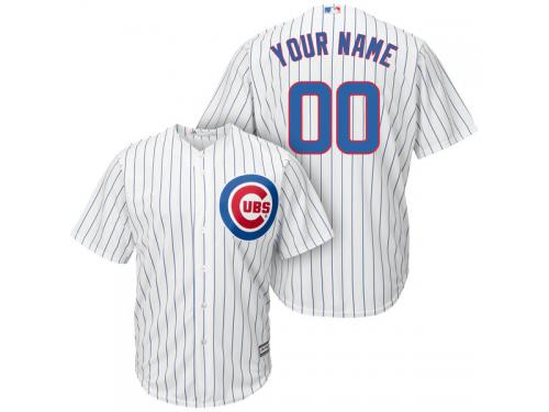 Chicago Cubs Majestic Cool Base Custom Jersey - White Royal