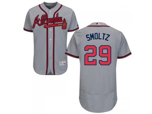 Grey John Smoltz Men #29 Majestic MLB Atlanta Braves Flexbase Collection Jersey