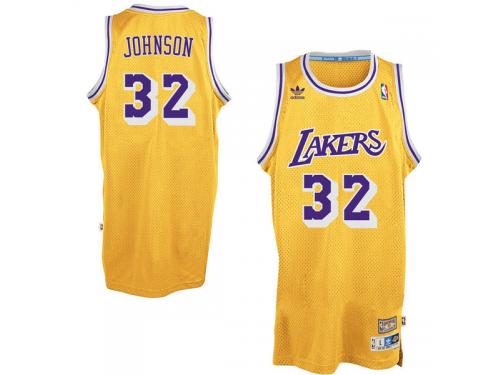 Magic Johnson Los Angeles Lakers adidas Hardwood Classics Swingman Jersey C Gold