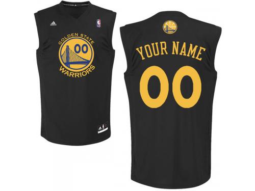 Men adidas Golden State Warriors Custom Fashion Replica Jersey - Black