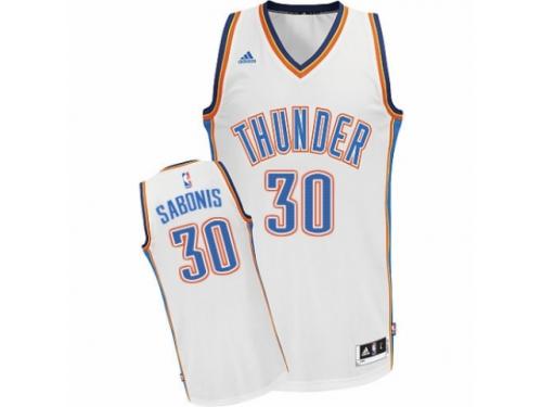 Men Adidas Oklahoma City Thunder #30 Domantas Sabonis Swingman White Home NBA Jersey