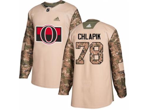 Men Adidas Ottawa Senators #78 Filip Chlapik Camo Veterans Day Practice NHL Jersey