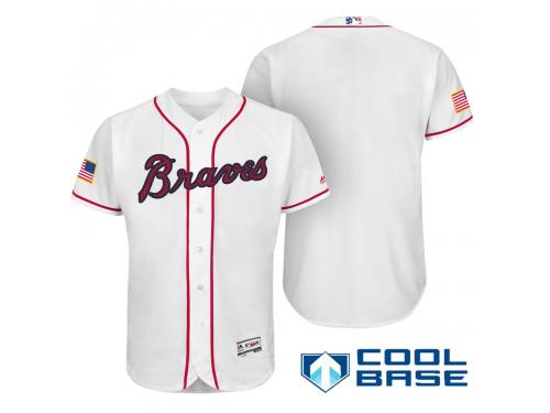 Men Atlanta Braves Majestic White 2016 Independence Day Stars & Stripes Cool Base Jersey
