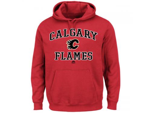 Men Calgary Flames Majestic Heart & Soul Hoodie - Red
