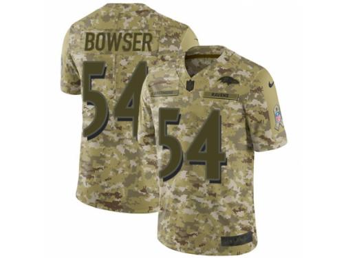 Men Nike Baltimore Ravens #54 Tyus Bowser Limited Camo 2018 Salute to Service NFL Jersey