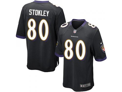 Men Nike NFL Baltimore Ravens #80 Brandon Stokley Black Game Jersey