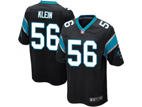 Men Nike NFL Carolina Panthers #56 A.J. Klein Home Black Game Jersey
