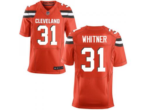 Men Nike NFL Cleveland Browns #31 Donte Whitner Authentic Elite Orange Jersey