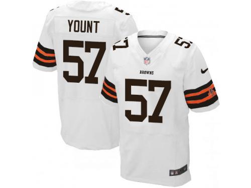 Men Nike NFL Cleveland Browns #57 Christian Yount Authentic Elite Road White Jersey