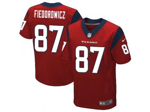 Men Nike NFL Houston Texans #87 C.J. Fiedorowicz Authentic Elite Red Jersey