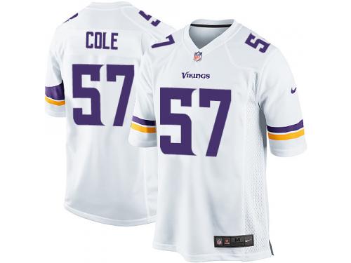 Men Nike NFL Minnesota Vikings #57 Audie Cole Road White Game Jersey