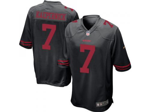 Men Nike NFL San Francisco 49ers #7 Colin Kaepernick Black Game Jersey