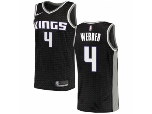Men Nike Sacramento Kings #4 Chris Webber  Black NBA Jersey Statement Edition