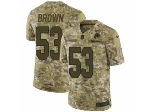 Men Nike Washington Redskins #53 Zach Brown Burgundy Limited Camo 2018 Salute to Service NFL Jersey