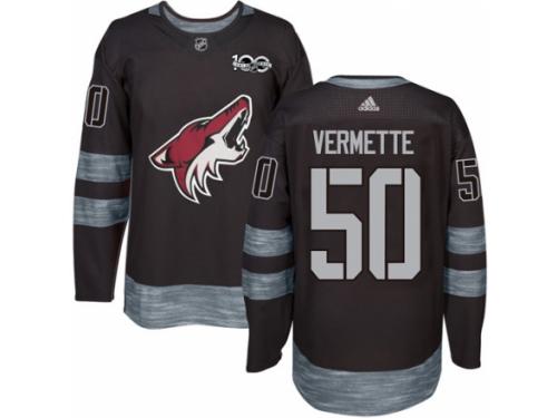 Men's Adidas Arizona Coyotes #50 Antoine Vermette Premier Black 1917-2017 100th Anniversary NHL Jersey