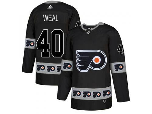 Men's Adidas Philadelphia Flyers #40 Jordan Weal Black Authentic Team Logo Fashion NHL Jersey