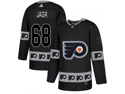 Men's Adidas Philadelphia Flyers #68 Jaromir Jagr Black Authentic Team Logo Fashion NHL Jersey