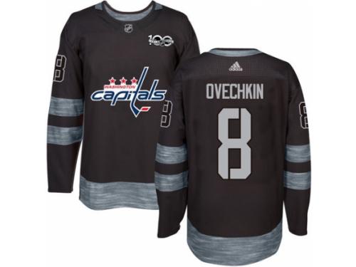 Men's Adidas Washington Capitals #8 Alex Ovechkin Premier Black 1917-2017 100th Anniversary NHL Jersey