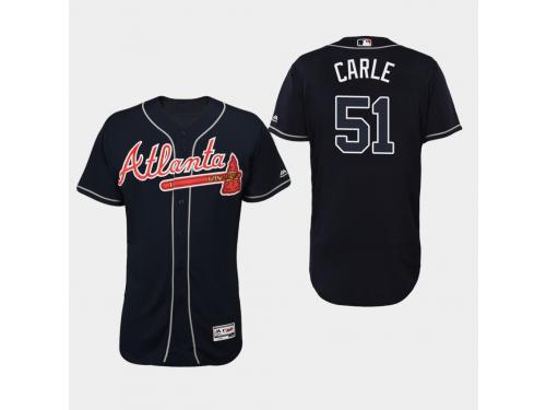 Men's Atlanta Braves Navy Shane Carle 2019 Flex Base Authentic Collection Alternate Jersey