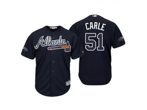 Men's Braves 2018 Postseason Alternate Navy Shane Carle Cool Base Jersey