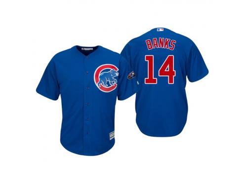 Men's Cubs 2018 Postseason Alternate Royal Ernie Banks Cool Base Jersey