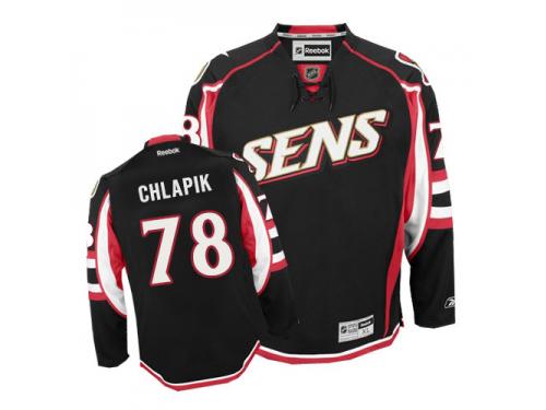 Men's Filip Chlapik Authentic Black Reebok Jersey NHL Ottawa Senators #78 Third