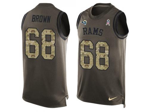 Men's Jamon Brown #68 Nike Green Jersey - NFL Los Angeles Rams Salute to Service Tank Top