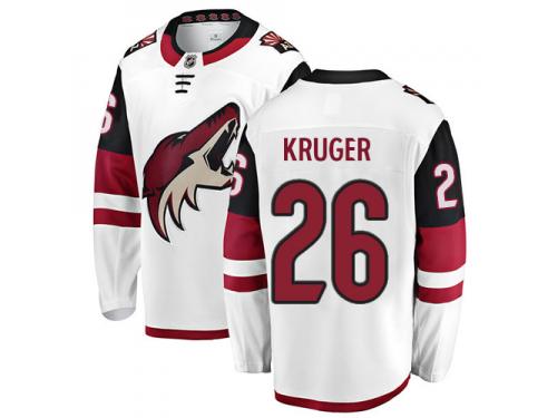 Men's Marcus Kruger Breakaway White Away NHL Jersey Arizona Coyotes #26