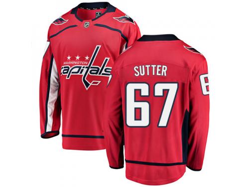 Men's NHL Washington Capitals #67 Riley Sutter Breakaway Home Jersey Red
