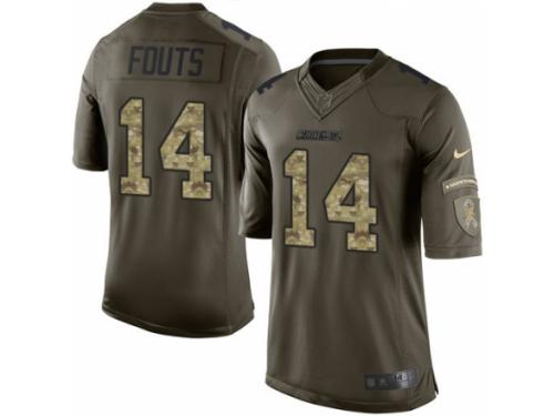 Men's Nike San Diego Chargers #14 Dan Fouts Limited Green Salute to Service NFL Jersey