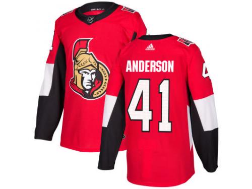 Men's Ottawa Senators #41 Craig Anderson adidas Red Authentic Jersey