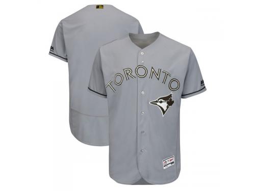 Men's Toronto Blue Jays Majestic Gray 2018 Memorial Day Authentic Collection Flex Base Team Jersey