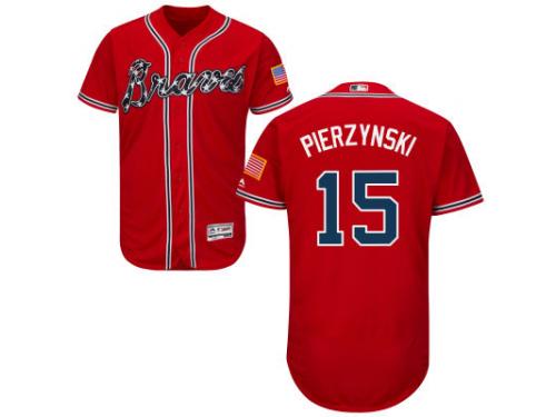 MLB Atlanta Braves #15 A.J. Pierzynski Men Red Authentic Flexbase Collection Jersey